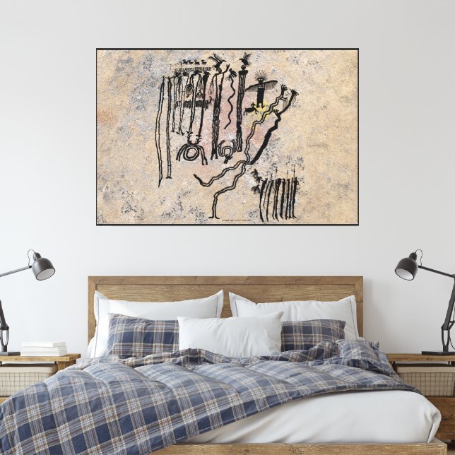 Petroglyph Panel - Rochester Creek, Utah Canvas Print (Insitu(Bedroom))