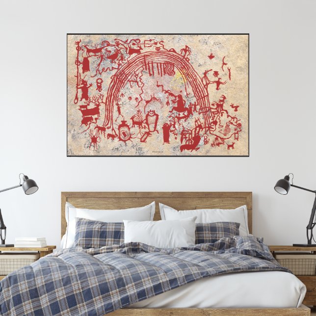 Petroglyph Panel - Rochester Creek, Utah Canvas Print (Insitu(Bedroom))
