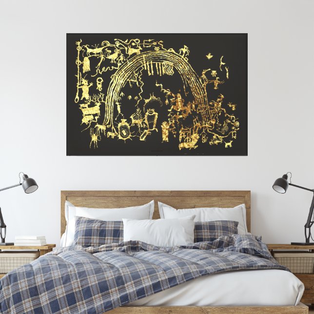 Petroglyph Panel - Rochester Creek, Utah Canvas Print (Insitu(Bedroom))