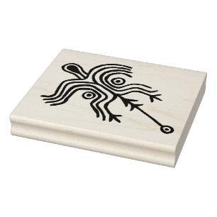 Petroglyph Rock Art Shaman Rubber Stamp