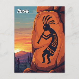 Petroglyph Tuscon Arizona Travel Postcard