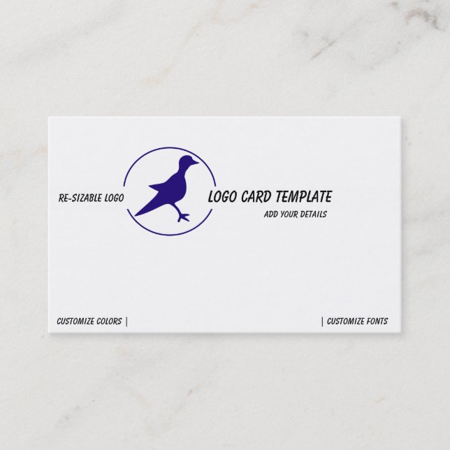 Petroglyphs Blue Bird Logo Business Card (Front)