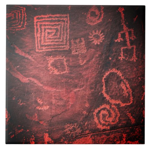 Petroglyphs Hopi Cave Writings Art Ceramic Tile