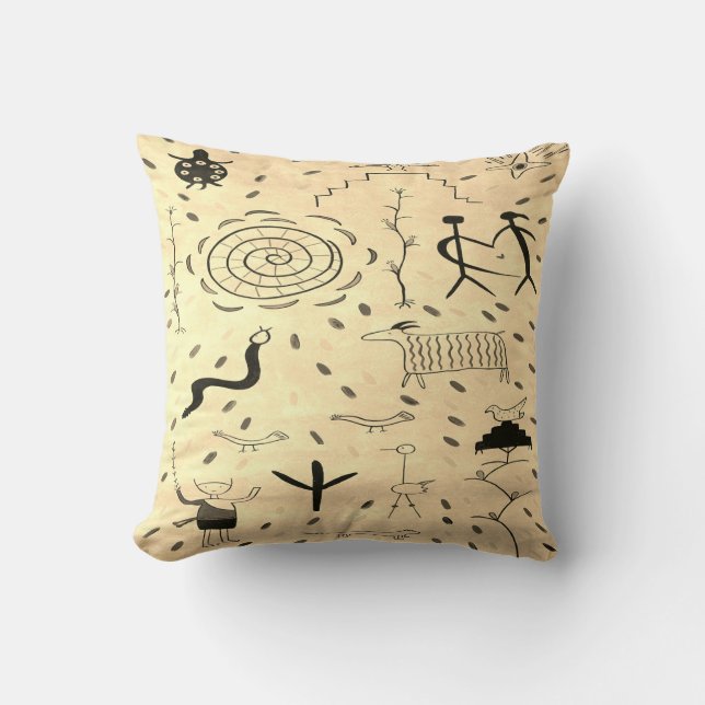 Petroglyphs Throw Pillow (Front)