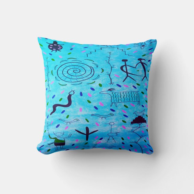 Petroglyphs Throw Pillow (Front)