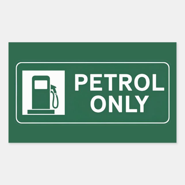 Petrol Fuel Only Rectangular Sticker (Front)
