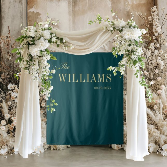Petrol green elegant stylish wedding backdrop  (Creator Uploaded)