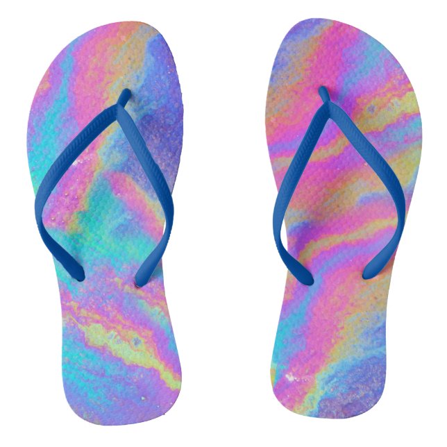 Petrol Indrescsent Flip Flops (Footbed)