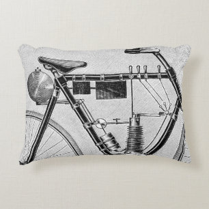Petrolette Omega Motorcycle, 1895 Accent Pillow