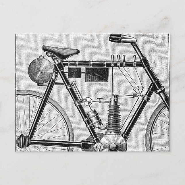 Petrolette Omega Motorcycle, 1895 Postcard (Front)