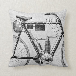 Petrolette Omega Motorcycle, 1895 Throw Pillow