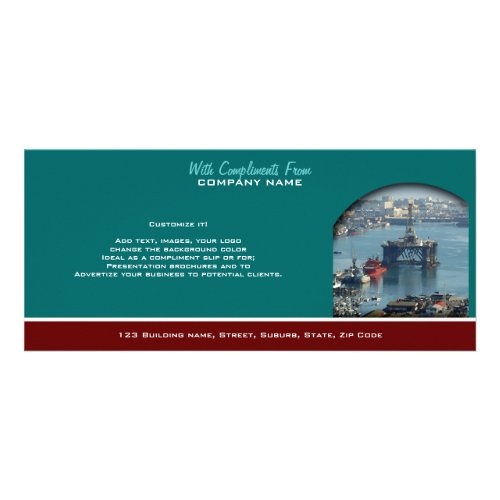Petroleum customizable oil drilling rig watercolor rack card