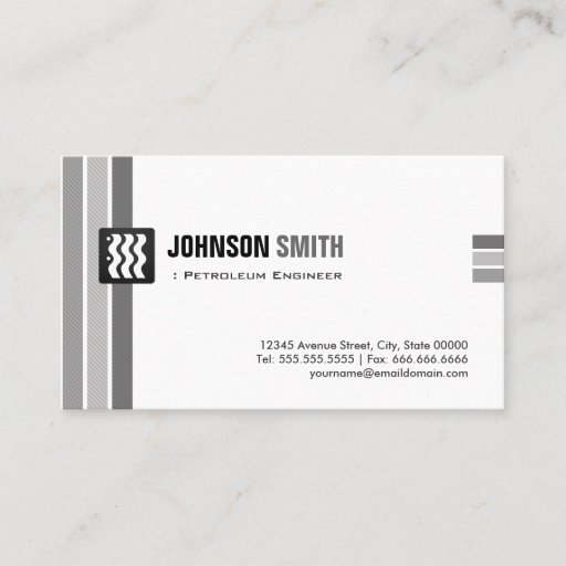 Customizable Petroleum Engineer - Creative Black White Business Card Template