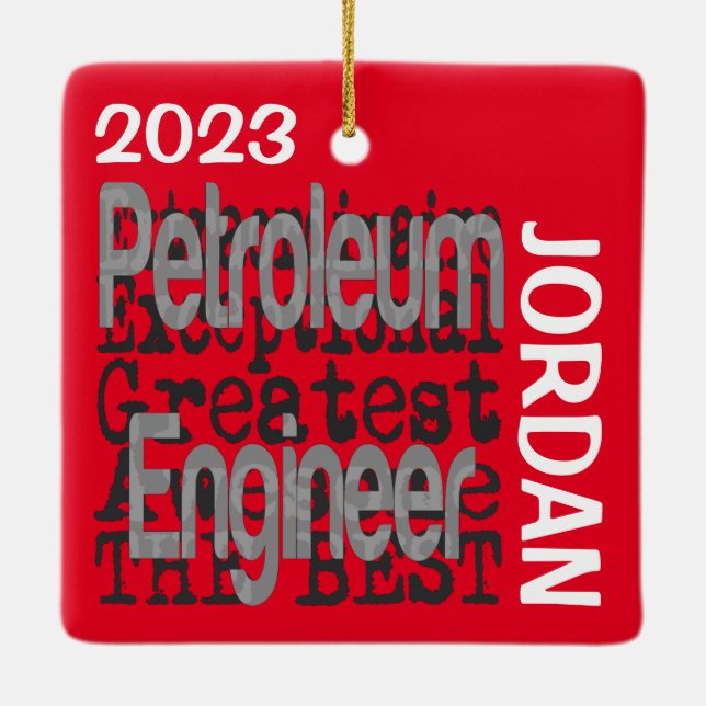 Petroleum Engineer Extraordinaire CUSTOM Ceramic Ornament (Back)