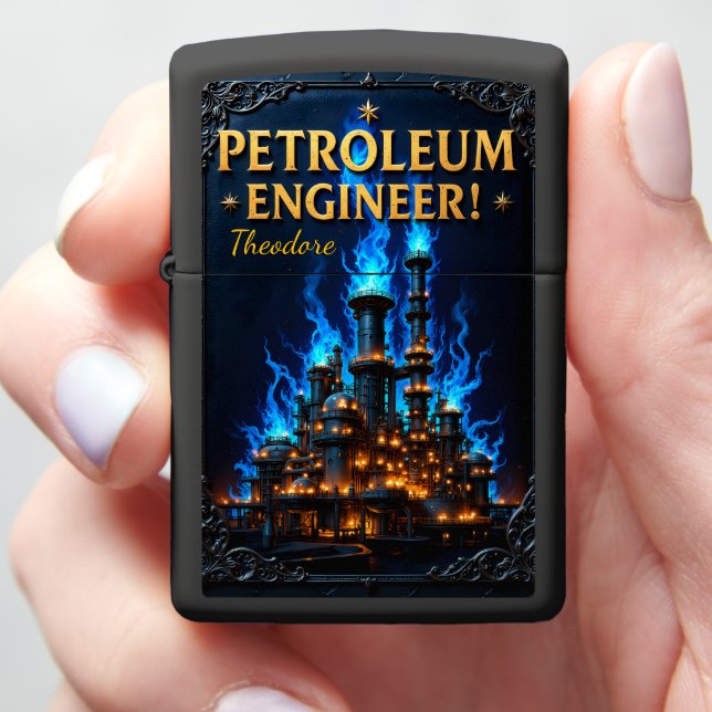 Petroleum Engineer Inferno Plant Star Zippo Lighter (In Hand)