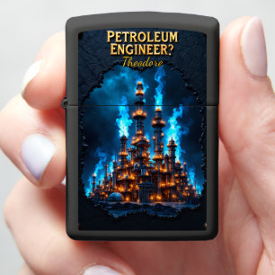 Petroleum Engineer Midnight Plant Blue Zippo Lighter