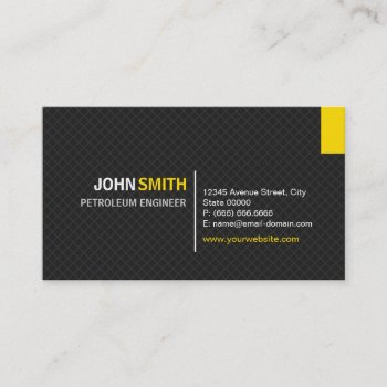Petroleum Engineer - Modern Twill Grid Business Card by CardHunter at Zazzle