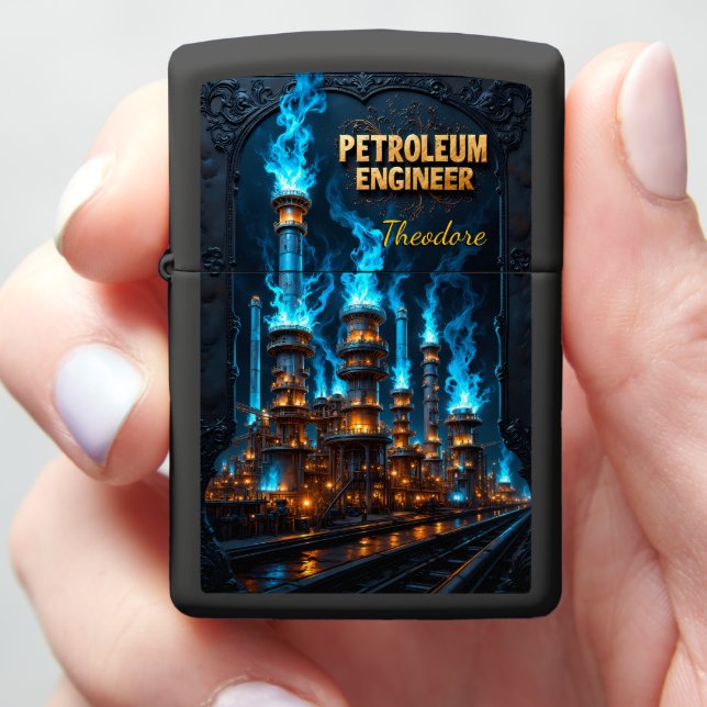 Petroleum Engineer Night Shift Titan Zippo Lighter (In Hand)