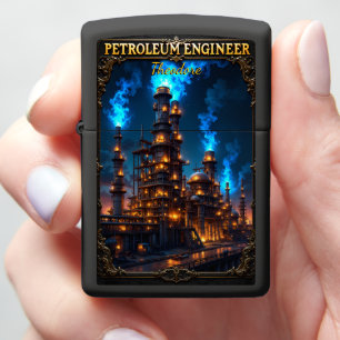 Petroleum Engineer Oil Refinery Night Zippo Lighter