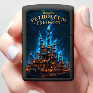 Petroleum Engineer Plant Industrial Night Zippo Lighter
