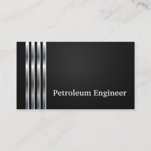 Petroleum Engineer Professional Black Silver Business Card Templates