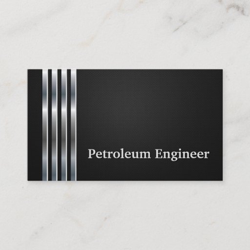 Customizable Petroleum Engineer Professional Black Silver Business Card Templates