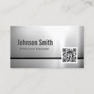 Petroleum Engineer - Stainless Steel QR Code Business Card