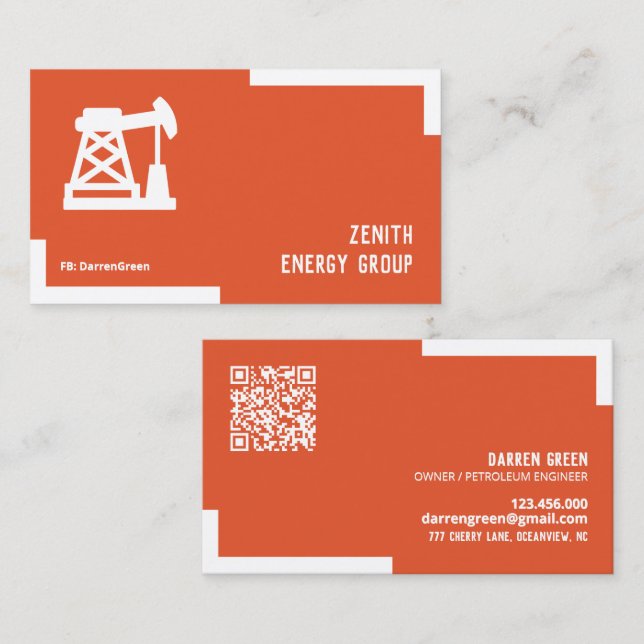 Petroleum Industry QR Business Card (Front/Back)
