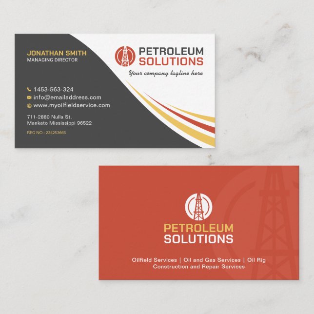 Petroleum, Oilfield, Oil and gas, Oil Rig, Well Business Card (Front/Back)