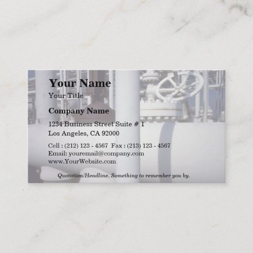 Customizable Petroleum refinery pipeline business card