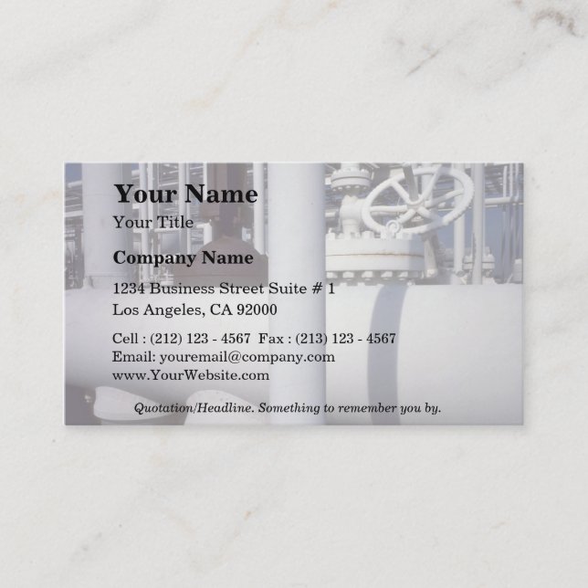Petroleum refinery pipeline business card (Front)