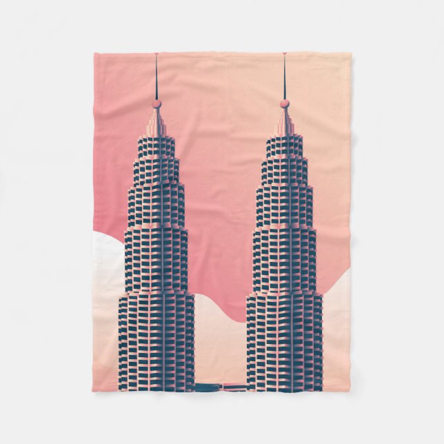 Petronas Tower Kuala Lumpur Fleece Blanket (Front)