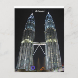 Petronas Towers at Night Postcard