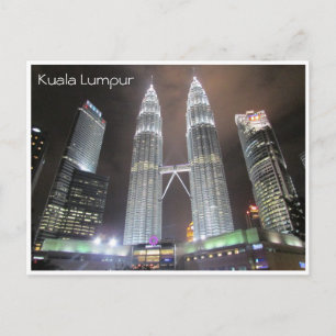 petronas towers night postcard