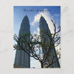 petronas twin towers tops kl postcard