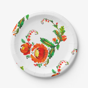 Petrykivka Ukrainian art Paper Plates