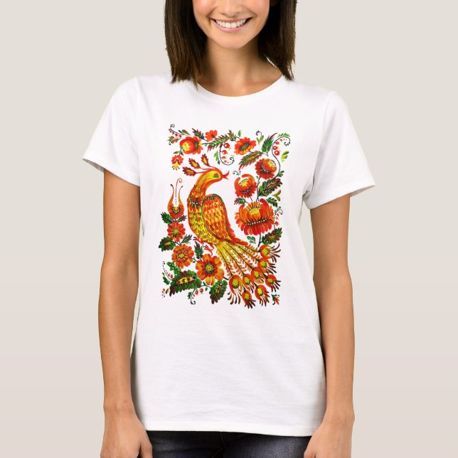 Petrykivka ukrainian firebird T-Shirt (Front)