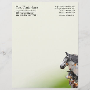 Pets and farm animals vet letterhead