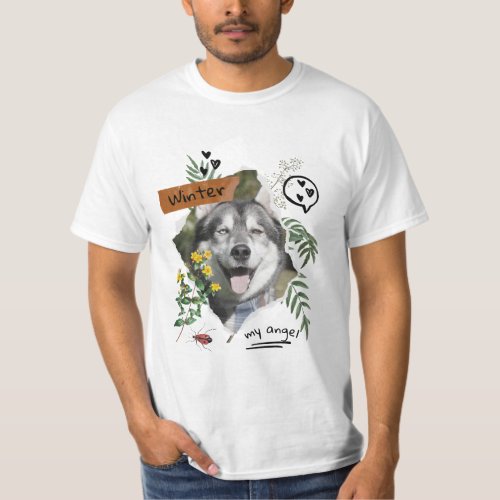 Pets and flowers collage scalable cutomized  T_Shirt