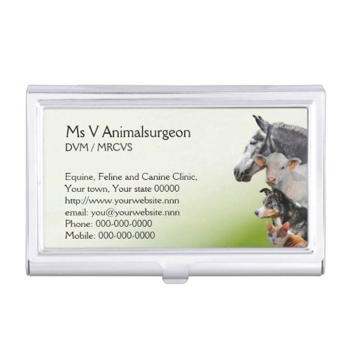 Pets and livestock vet practice business card holder