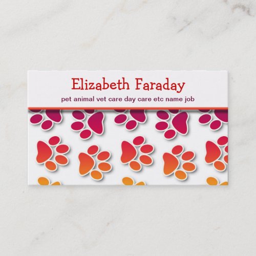 pets animals business card