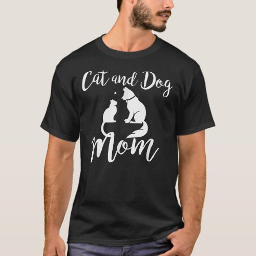 Pets Animals Cats and Dogs T_Shirt Cat Mom AF Dog 