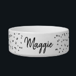 Pet's Busy Popcorn Spotted Polka Dots & Name Bowl<br><div class="desc">This gorgeous pet's bowl design features a hand drawn double doodle popcorn spotted polka dot pattern with a customizable background color,  and room for you to add a name in a cute typography.</div>