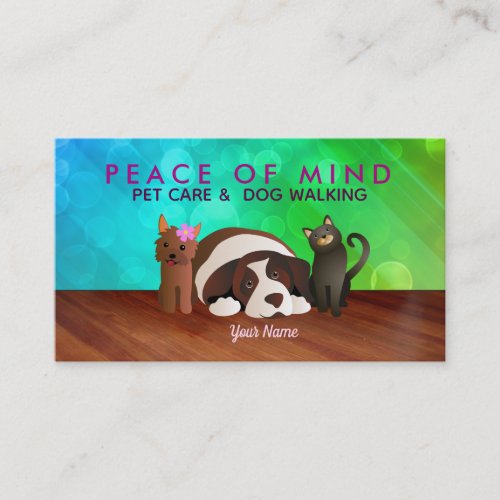 Pets Care and Dog Walking Business Cards