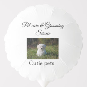 Pets care grooming service add name address text balloon