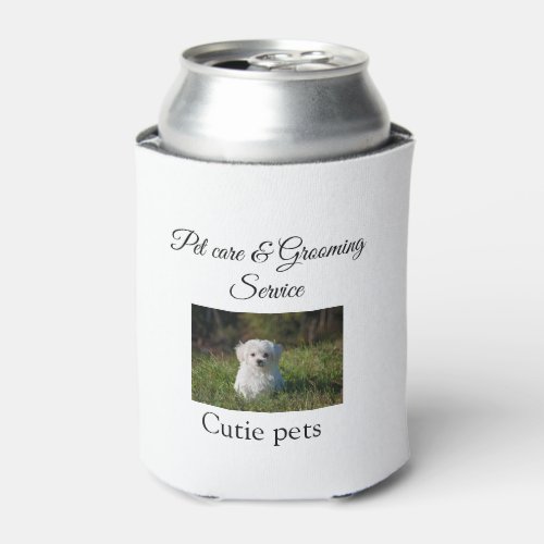 Pets care grooming service add name address text can cooler