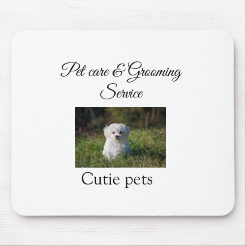 Pets care grooming service add name address text mouse pad