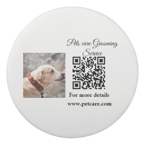 Pets care grooming service Q R code add name text Eraser