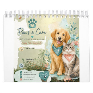 Pets,Cat Dog Sitter And Walker Calendar Planner