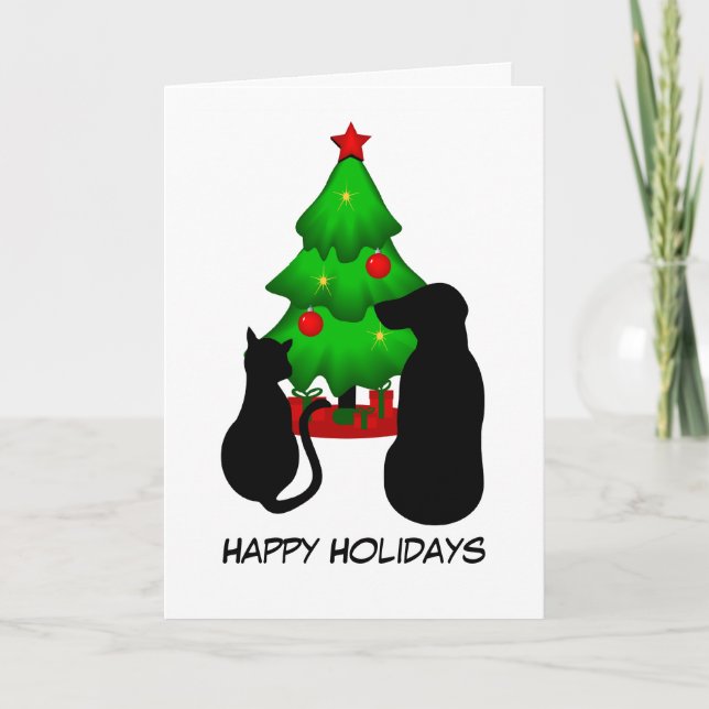 Pets Christmas Greeting Card (Front)
